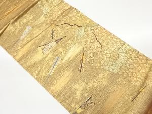 扇模様織出し袋帯